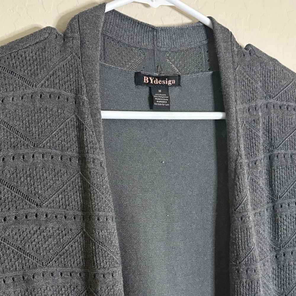 Gray Open-Front Cardigan - Picture 7 of 11